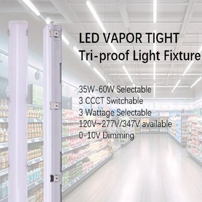 IP66 IK10 LED Vapor Tight Light 2ft/4ft/5ft/8ft Industrial LED Tri Proof Light for Warehouse