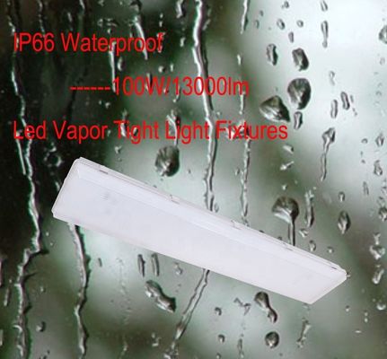 100W 3500K 4FT LED Vapor Tight High Bay IP67 with Transparent Polycarbonate Diffuser