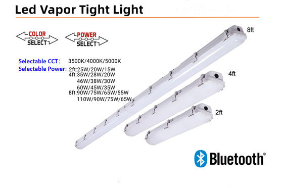 Non-Condensing 4ft LED Vapor Tight Garage Light Fixture with Microwave Motion Sensor
