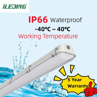 Non-Condensing 4ft LED Vapor Tight Garage Light Fixture with Microwave Motion Sensor