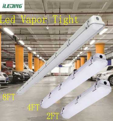 Non-Condensing 4ft LED Vapor Tight Garage Light Fixture with Microwave Motion Sensor