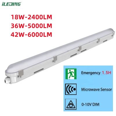 Surface Mount Tri-proof Light 5FT 24W Industrial LED Vapor Tight Fixture with CRI Ra 80