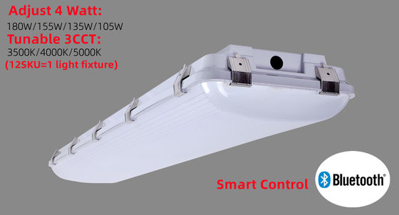 PC 4FT IP67 180W 155W 135W 105W Industrial Garage Vapor Tight Led High Bay Fixture