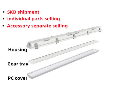 5- 4FT Led Vapot Tight Linear Tri-proof Storage Light Fixture Housing for Commercial