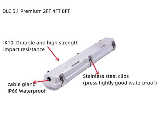 DLC IP66 35W 46W 4FT LED Vapor Tight Garage Light Fixture for Long-Lasting Lighting Solutions